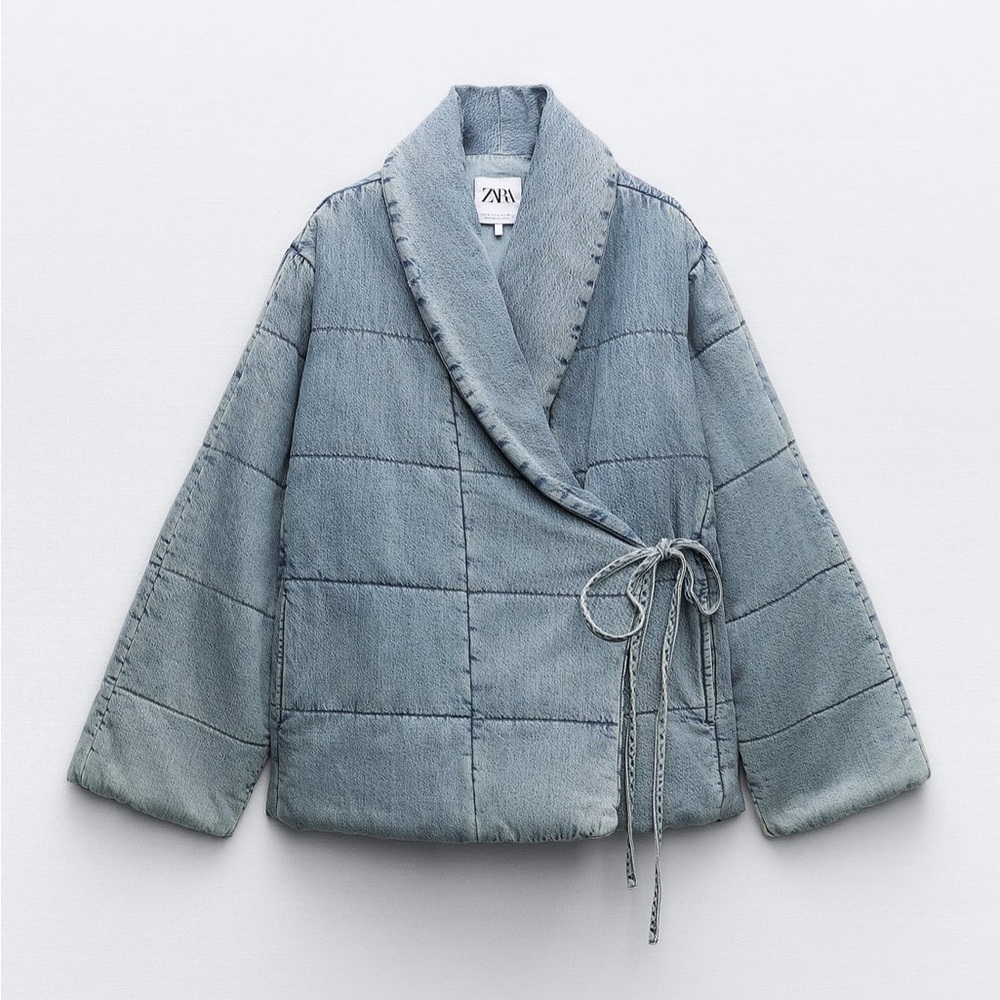 DENIM TRF PUFFER JACKET